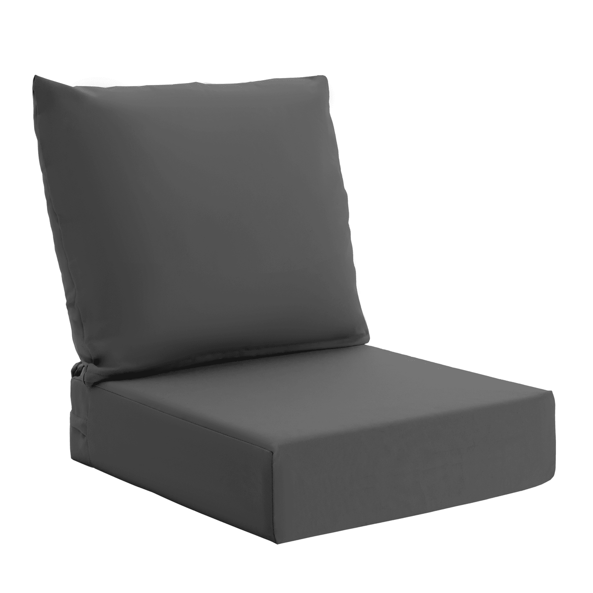 EROMMY Patio Furniture Cushions Set of 2 with Handle and Ties, Waterproof Fade-Resistant Outdoor Couch Cushions, Chair Pads for Dining Chairs, Gray