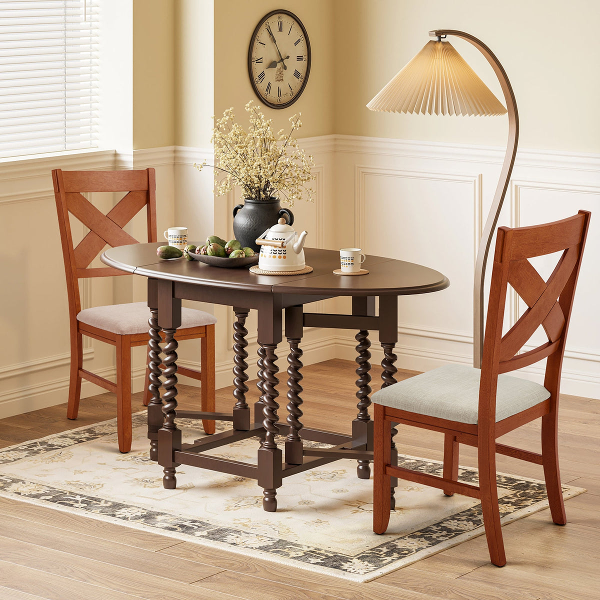 EROMMY Dining Chairs Set of 8, Modern Farmhouse Upholstered Dining Room Chair, Natural Oak