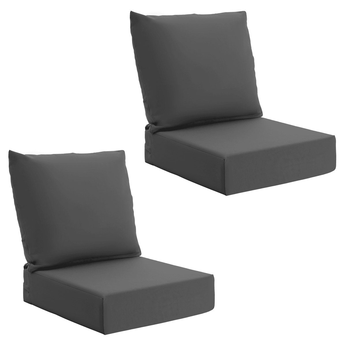 EROMMY Patio Furniture Cushions with Handle and Ties, Waterproof, Fade-resistant Outdoor Couch Cushion, Chair Pads for Dining Chairs, Gray