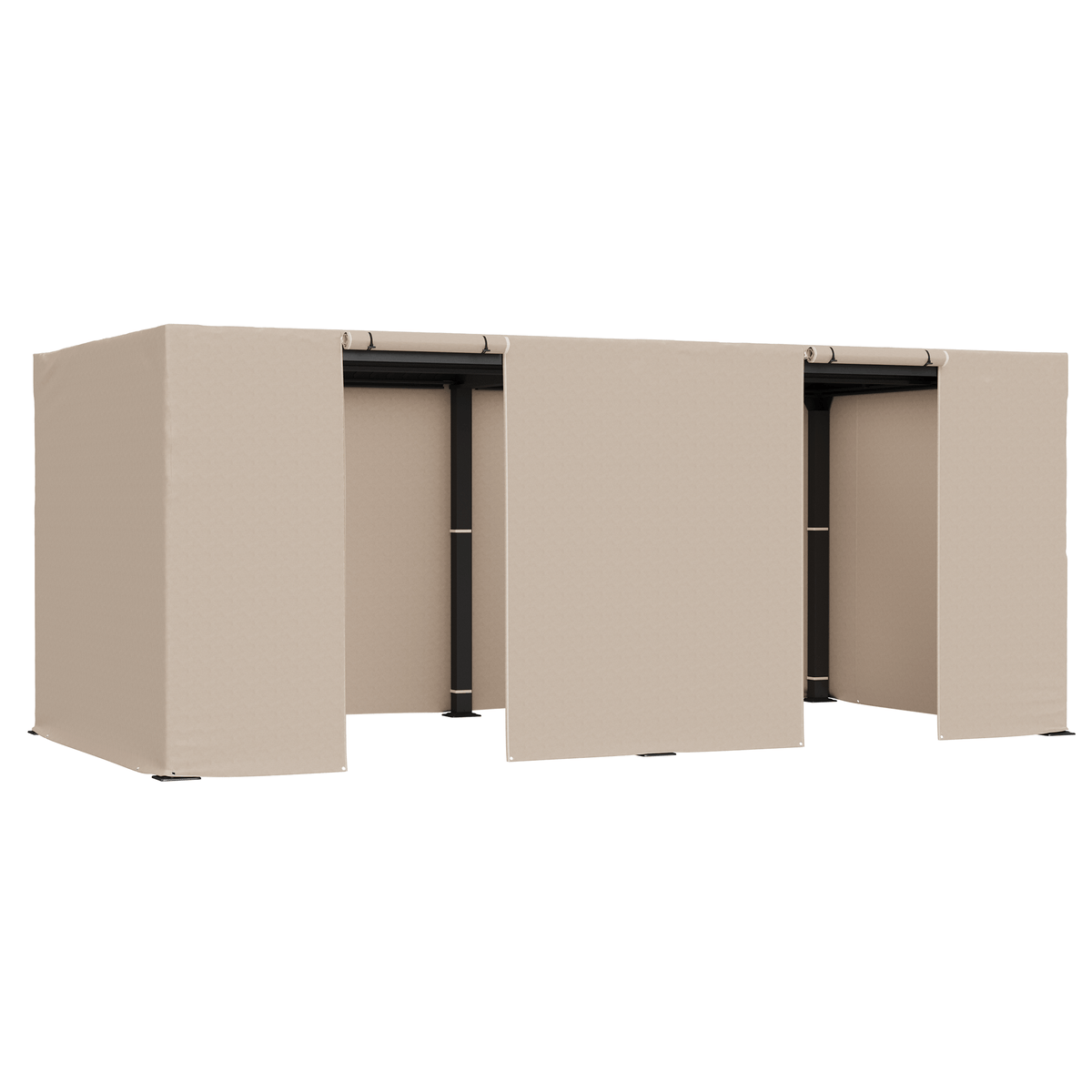 10FT X 20FT Pergola Winter Cover with Sidewalls and Mesh Windows, Fits Most Pergola Sizes