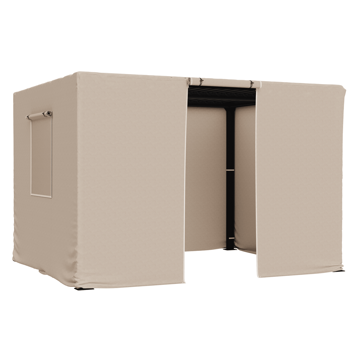 Erommy 10FT X 12FT Pergola Winter Cover with Sidewalls and Mesh Windows, Fits Most Pergola Sizes, Beige