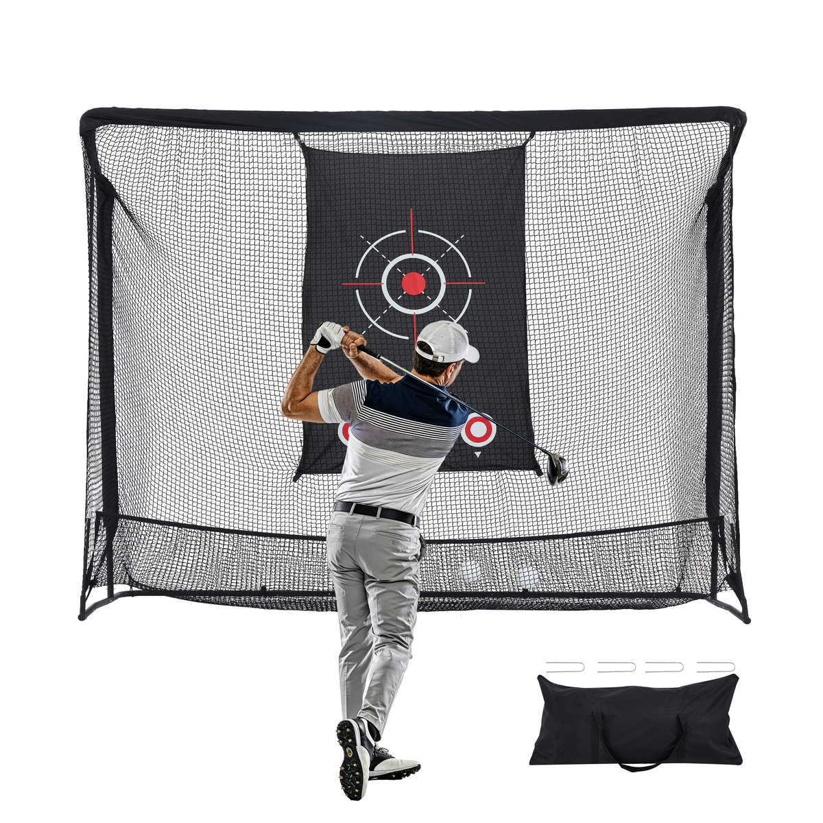 EROMMY 10x7.5ft Golf Practice Hitting Net with Target