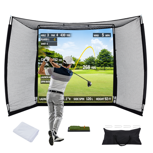 EROMMY 10x8ft Golf Practice Hitting Net with Impact Screen