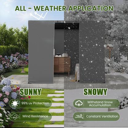 Erommy 10FT X 10FT Pergola Winter Cover with Sidewalls and Mesh Windows, Fits Most Pergola Sizes