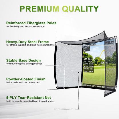 EROMMY 10x8ft Golf Practice Hitting Net with Impact Screen