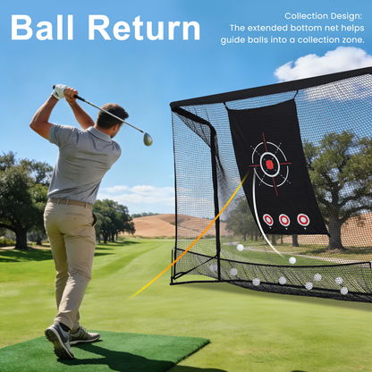 EROMMY 10x7.5ft Golf Practice Hitting Net with Target