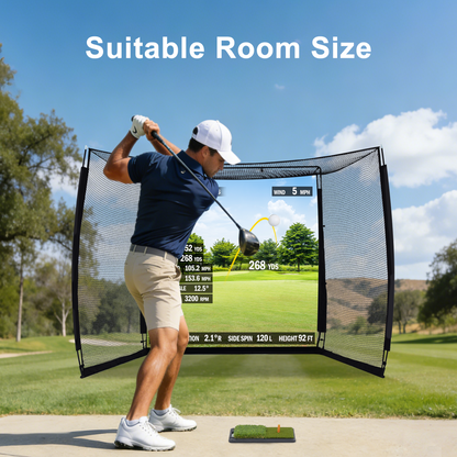 EROMMY 10x8ft Golf Practice Hitting Net with Impact Screen
