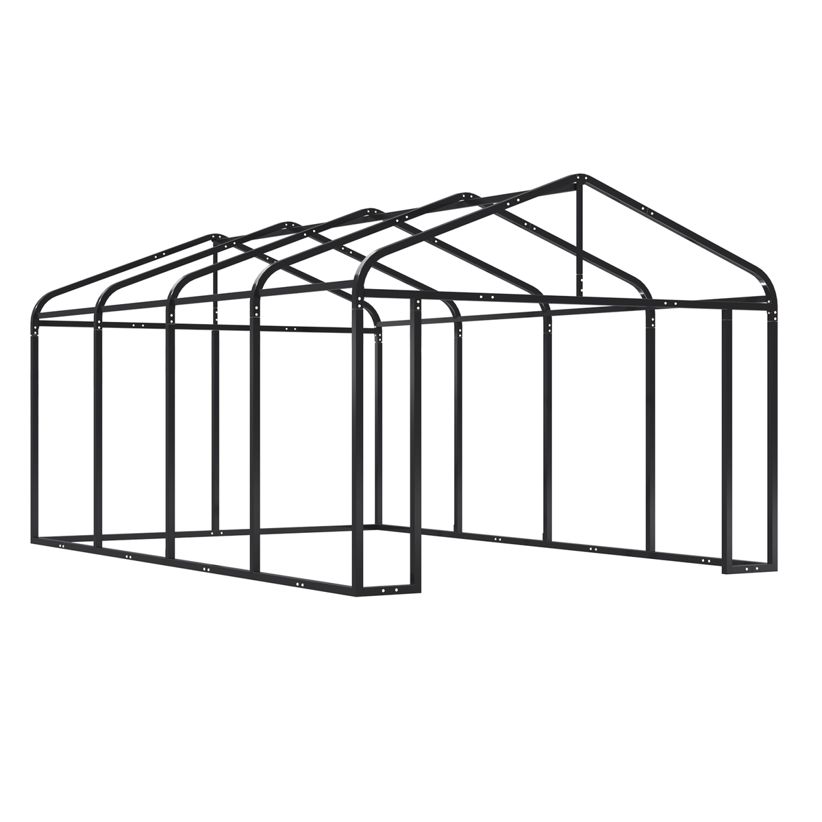 EROMMY 12x20 FT Heavy Duty Carport - Galvanized Steel Frame Car Shelter with Reinforced Base, Enclosed Storage Shed for Cars & Trucks, Beige