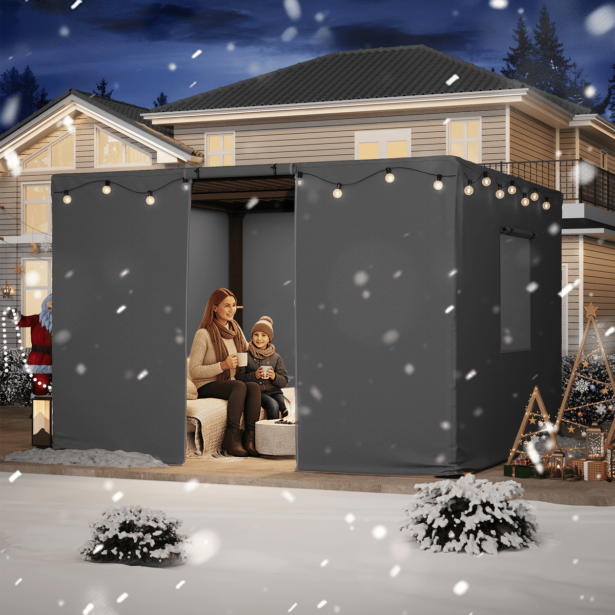 Erommy 12FT X 12FT Pergola Winter Cover,  All-Season Pergola Accessory, Fits Most Pergola Sizes