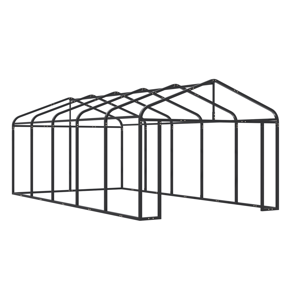 EROMMY 12x24 FT Heavy Duty Carport - Galvanized Steel Frame Car Shelter with Reinforced Base, Enclosed Storage Shed for Cars & Trucks, Beige