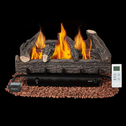 EROMMY 27 Inch Ventless Fireplace Logs Set, Only Used for LP/Propane, Brown