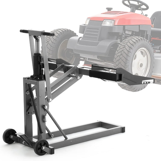 EROMMY 750LB Hydraulic Mower Lift for 36.0-50.5" Axle, 24" Lawn Tractor Jack with 3-Height Adjustment, Grey