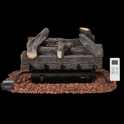 EROMMY 24 Inch Ventless Fireplace Logs Set, Only Used for Natural Gas, Brown