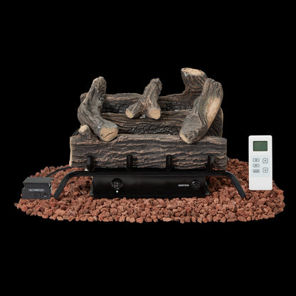 EROMMY 20 Inch Ventless Fireplace Logs Set, Only Used for LP/Propane, Brown