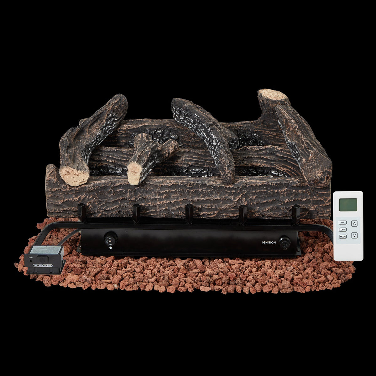 EROMMY 27 Inch Ventless Fireplace Logs Set, Only Used for Natural Gas, Brown