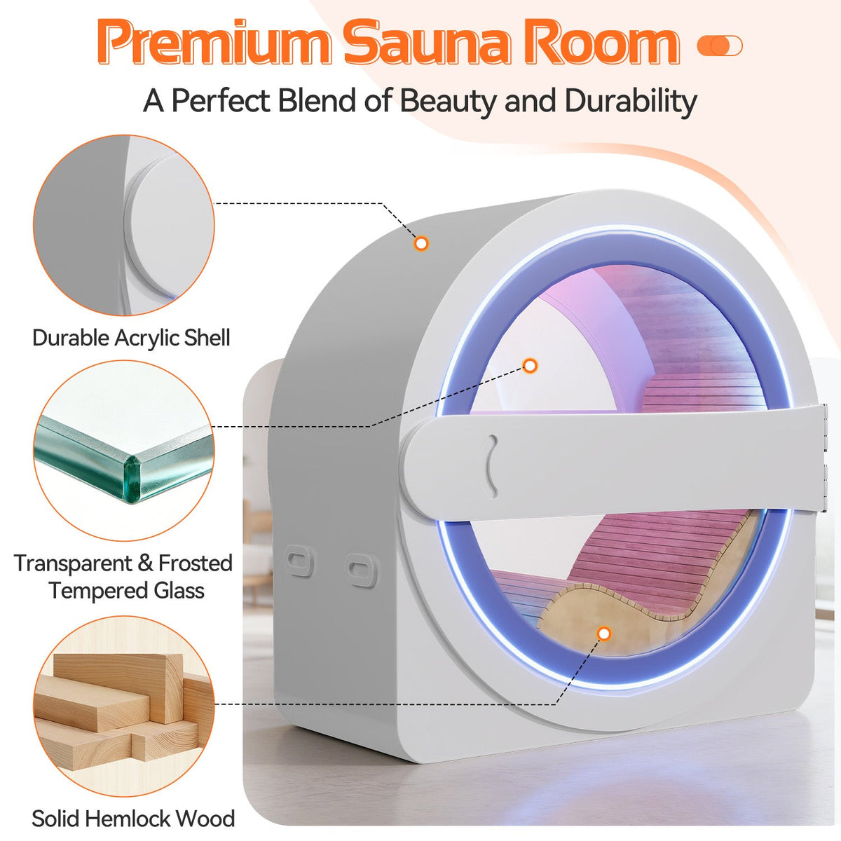 EROMMY Space-Capsule Infrared Sauna with Lounger & Dual-Wave Beauty Light|Pre-Order