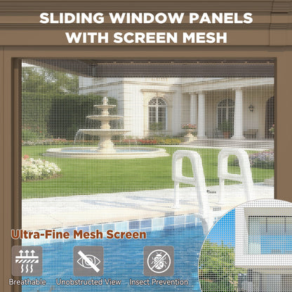 EROMMY 12'*16' Sunroom, with Front Door, Side Entrance, Galvanized Steel Double Top, Wood Grain Appearance, Aluminum Alloy Frame, Solarium Backyard Sun Room