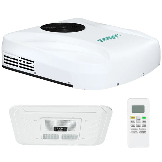 EROMMY RV Air Conditioner, 10000 BTU RV AC Unit with Auto Swing Airflow & Low-Profile Design, Low Power Consumption, Ultra Quiet, Non-Ducted RV Air Conditioners for RVs, Trucks, and Campers