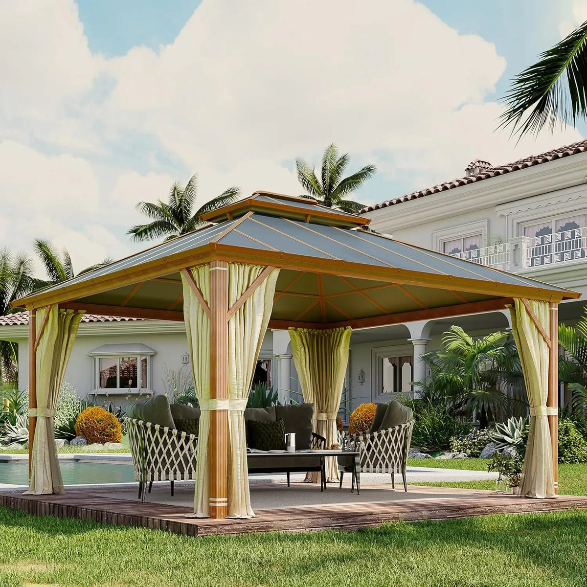 EROMMY 12’ X 14’ Garden Gazebo for Patio, Backyard and Lawn