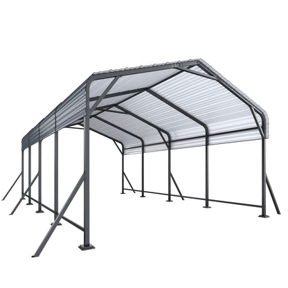 EROMMY 11' x 19' Outdoor Steel Carport with Galvanized Steel Frame and Roof