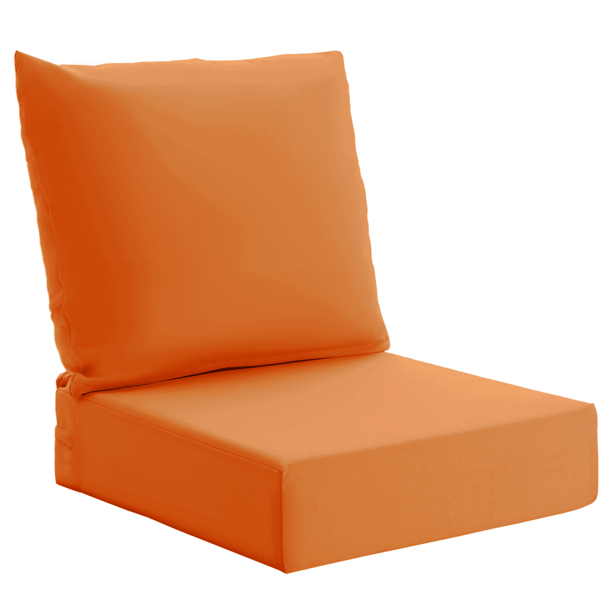 EROMMY Patio Furniture Cushions Set of 2 with Handle and Ties, Waterproof Fade-Resistant Outdoor Couch Cushions, Chair Pads for Dining Chairs, Orange