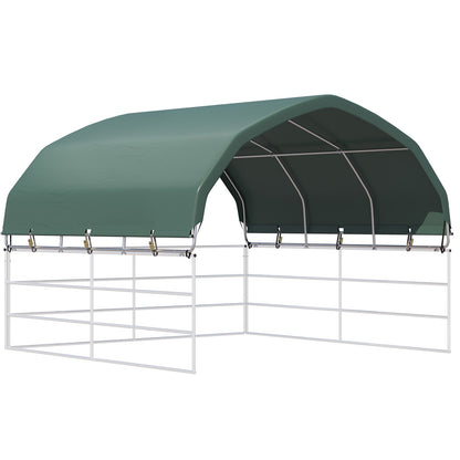 EROMMY 12'x12' Heavy Duty Round Style Canopy With Shade Shed Kit for Livestock
