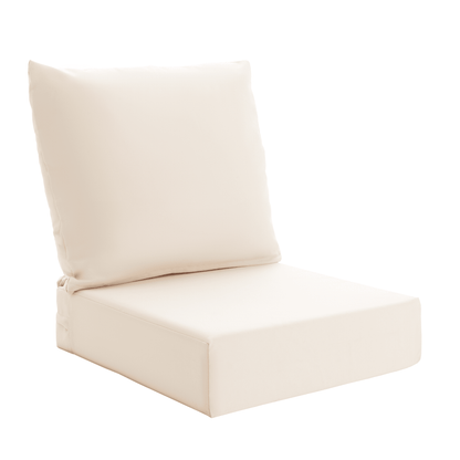 EROMMY Patio Furniture Cushions Set of 2 with Handle and Ties, Waterproof Fade-Resistant Outdoor Couch Cushions, Chair Pads for Dining Chairs, Beige