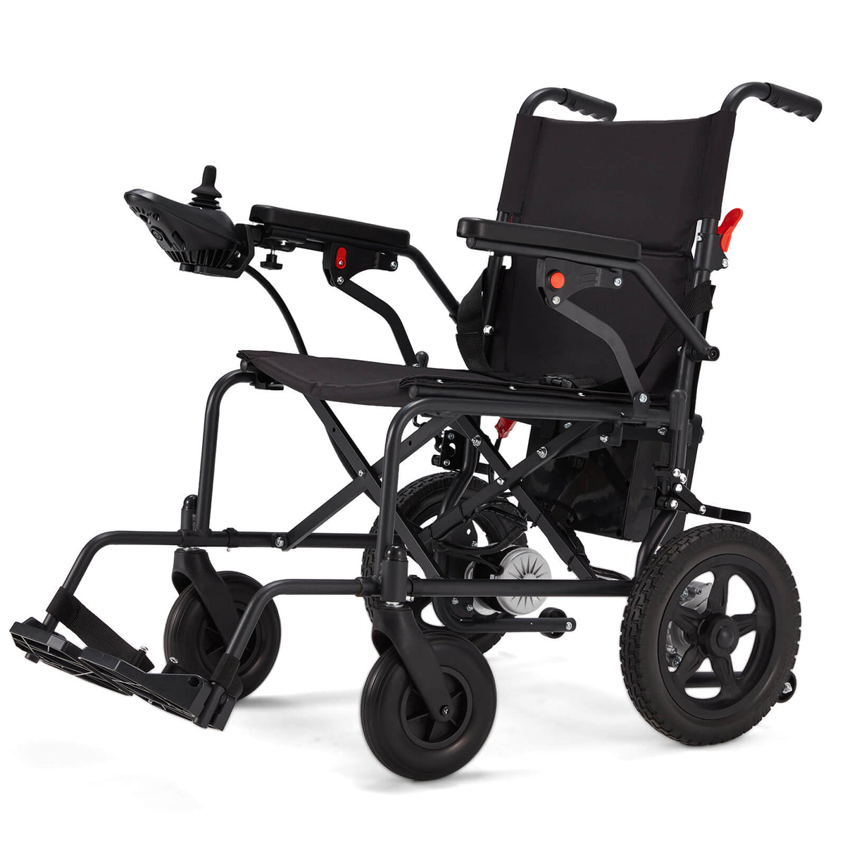 EROMMY Foldable Electric Wheelchair, Lightweight Power Wheelchair with 500W Dual Motor, Storage Bag, 15 Miles Long Range, Black
