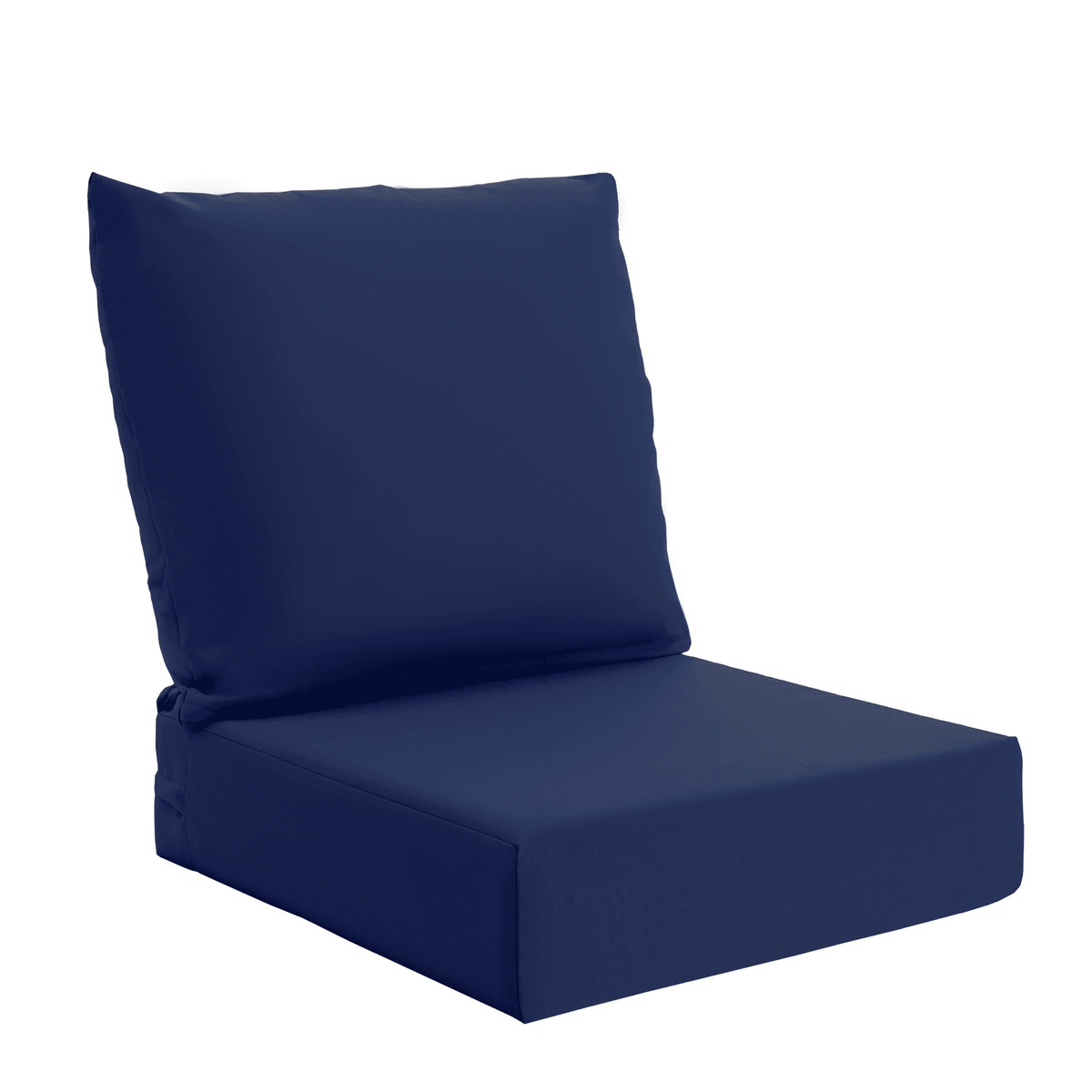 EROMMY Patio Furniture Cushions Set of 2 with Handle and Ties, Waterproof Fade-Resistant Outdoor Couch Cushions, Chair Pads for Dining Chairs, Navy blue