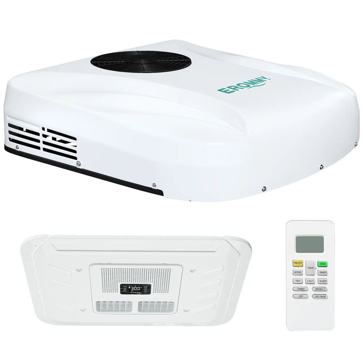 EROMMY RV Air Conditioner with Heat Pump, 10000 BTU RV AC Unit with Auto Swing Airflow, Low Power Consumption, Ultra Quiet, Non-Ducted RV Air Conditioners for RVs, Trucks, and Campers