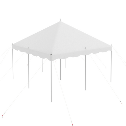 EROMMY 15x15ft Pole Party Tent, Heavy Duty Outdoor Canopy with Carry Bags, Large White Event Tent for 40 People, Ideal for Parties, Weddings, and Gatherings