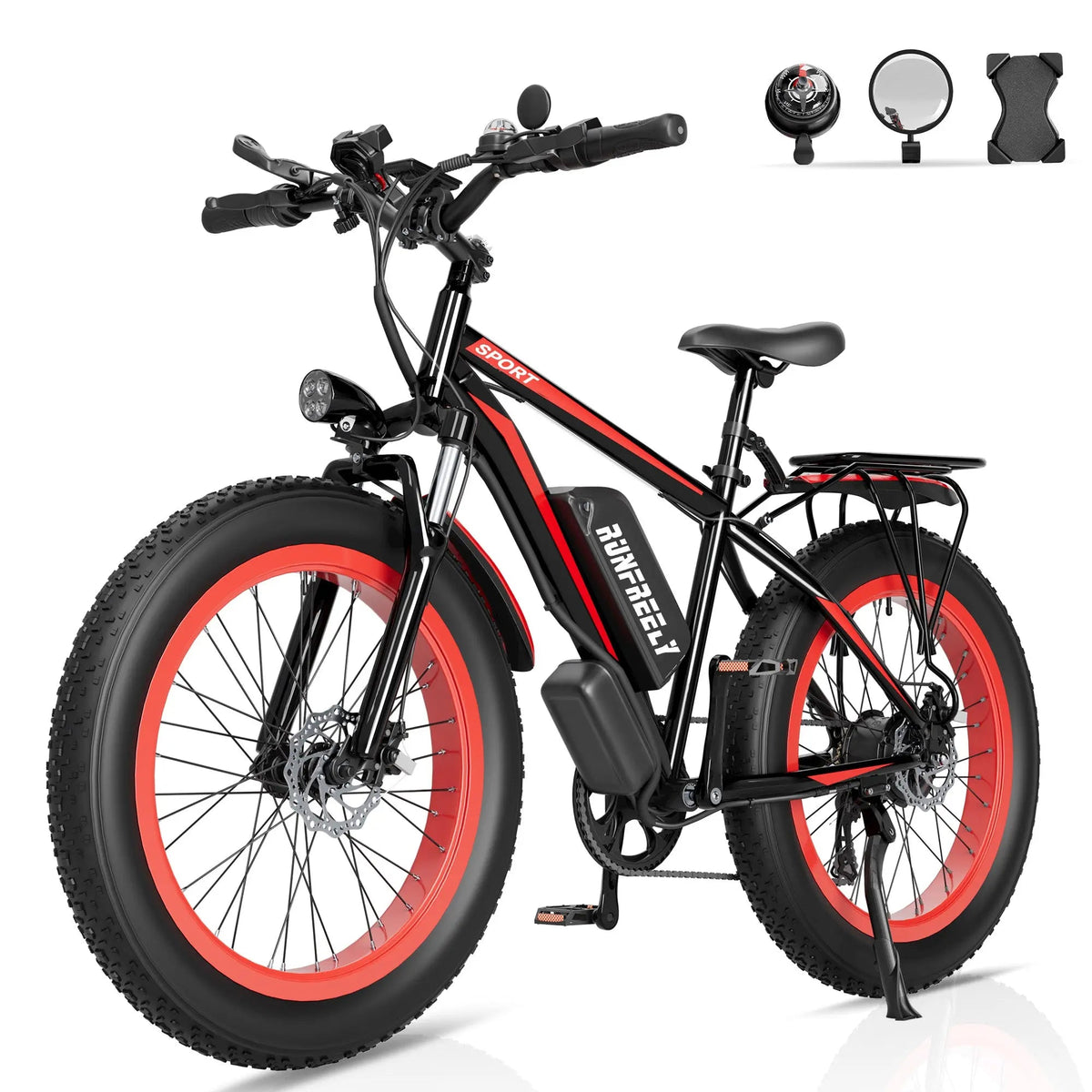 EROMMY Electric Bike for Adults,1500/3000W Peak Motor, 26" Fat Tire E-Bike with 48V 13AH Battery, 25-36 MPH Max 62 Miles Electric Motorcycle, 7-Speed Electric Mountain Bicycle