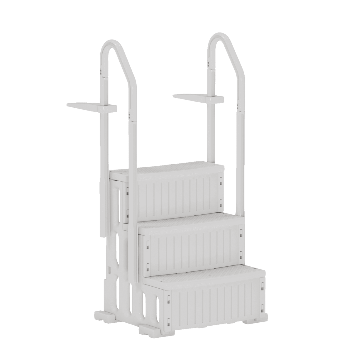 EROMMY Pool Ladder, 3-Step Pool Stairs with Double Handrails and Non-Slip Steps for 36-50” Above Ground and In-Ground Pools, White