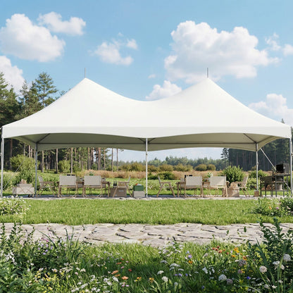EROMMY 20x40FT Heavy Duty High Peak Party Tent, Outdoor Canopy with PVC Top, Event & Wedding Shelter for 130 People, Commercial Gazebo Carport, White