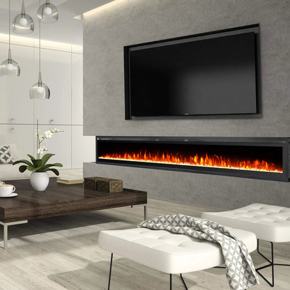 EROMMY Wall Mounted Electric Fireplace, with 12 LED Colors and Remote Control  - 100 inches