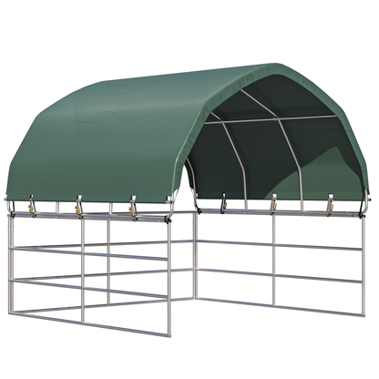 EROMMY 10'x10' Heavy Duty Round Style Canopy With Shade Shed Kit for Livestock