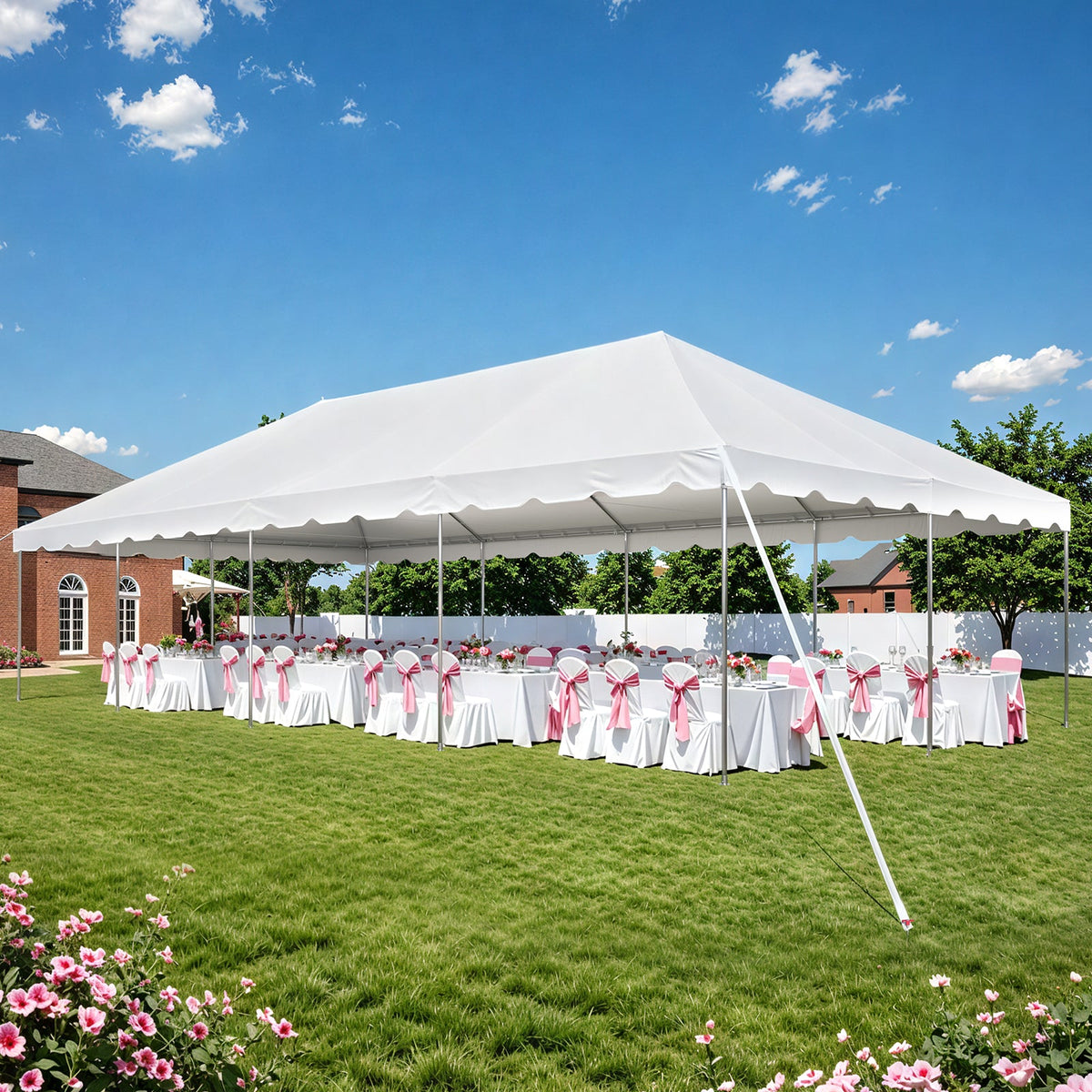 EROMMY 20x40 FT Outdoor Party Tent with expandable sidewall (sold separately), Heavy Duty Weekend Canopy with Carry Bags, 480GSM PVC Large Tent for Commercial Events, Parties, Weddings, White
