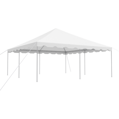 EROMMY 20x20ft Pole Party Tent, Heavy Duty Outdoor Canopy with Carry Bags, Large White Event Tent