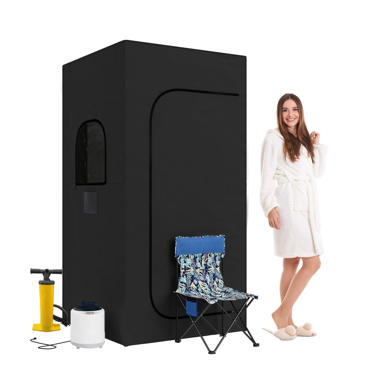 EROMMY Sauna Box,Inflatable Portable Steam Sauna for Home,Sauna Tent with 2.6L Steamer,9 Levels,70.8” x 35.4” x 31.5”