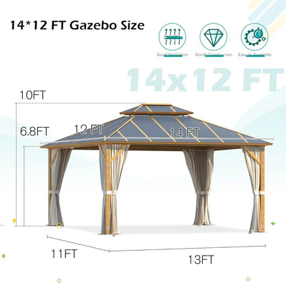 EROMMY 12’ X 14’ Garden Gazebo for Patio, Backyard and Lawn