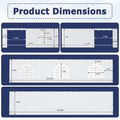 EROMMY 20x30ft 350G PVC Sidewalls (Please check with customer service before purchasing to confirm compatibility）