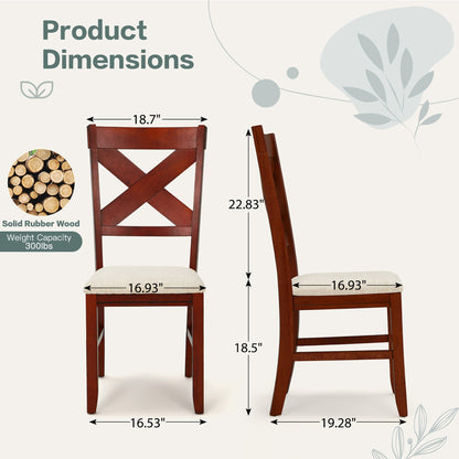 EROMMY Dining Chairs Set of 8, Modern Farmhouse Upholstered Dining Room Chair, Walnut