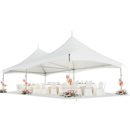 EROMMY 20x40FT Heavy Duty High Peak Party Tent, Outdoor Canopy with PVC Top, Event & Wedding Shelter for 130 People, Commercial Gazebo Carport, White