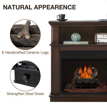 EROMMY 20 Inch Ventless Fireplace Logs Set, Only Used for LP/Propane, Brown