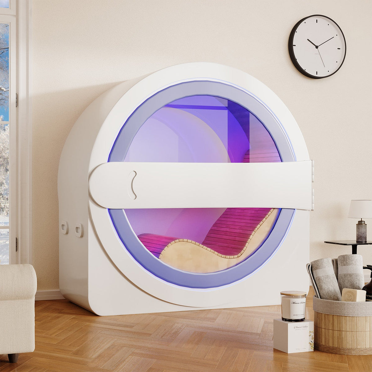 EROMMY Space-Capsule Infrared Sauna with Lounger & Dual-Wave Beauty Light|Pre-Order