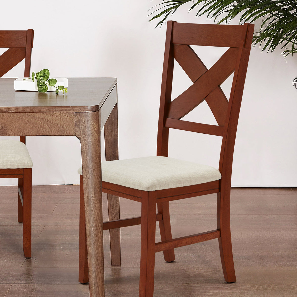 EROMMY Dining Chairs Set of 8, Modern Farmhouse Upholstered Dining Room Chair, Walnut