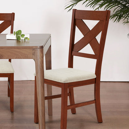 EROMMY Dining Chairs Set of 8, Modern Farmhouse Upholstered Dining Room Chair, Walnut