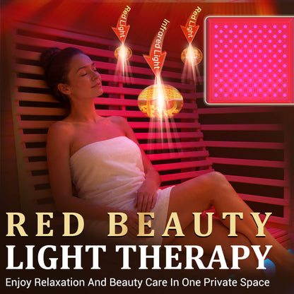 EROMMY 2 Person Infrared Sauna with Red Light Therapy, 360° Fast Heating, 7-Color LED & Bluetooth, Adjustable Seat, Black