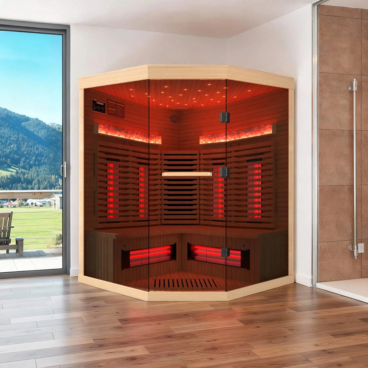 EROMMY Infrared Sauna 4 Person with Full Spectrum Heaters for Home or Gym