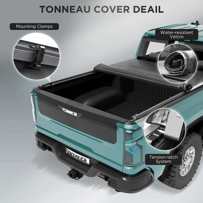 EROMMY Soft Roll Up Truck Bed Tonneau Cover Compatible with Chevy Silverado GMC Sierra 1500 New Body Style 2019-2026,Fits 5.8 ft Bed